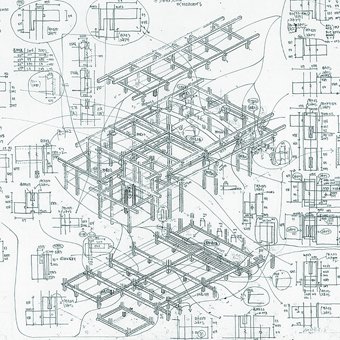 伝統工法 石場建ての構造俯瞰図面