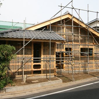 伝統構法の家・土壁竹小舞掻き